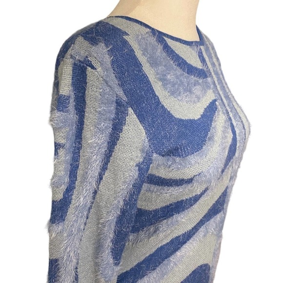 NWT House of Sunny Wave Sweater Blue Moon Dress Cut out Back Long Sleeve Blue 8 - Picture 7 of 16
